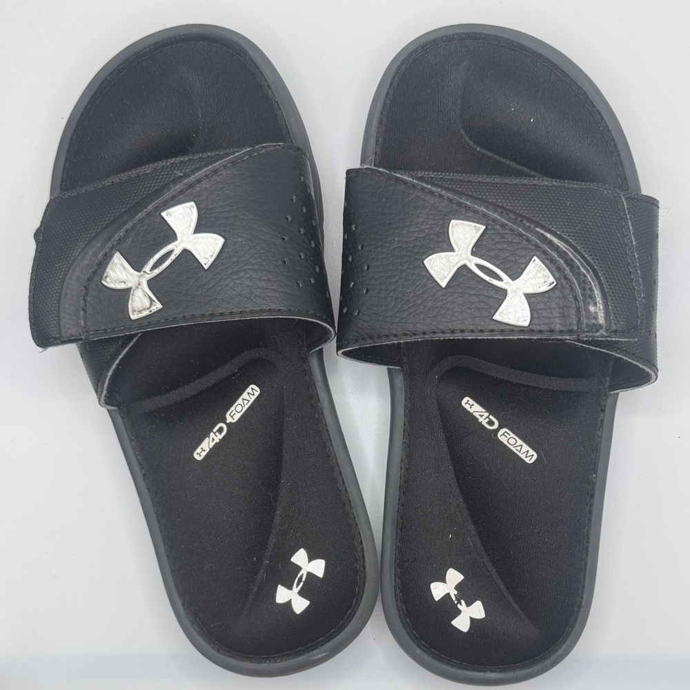 Under Armour Kids Black 4D Foam Slide Sandals